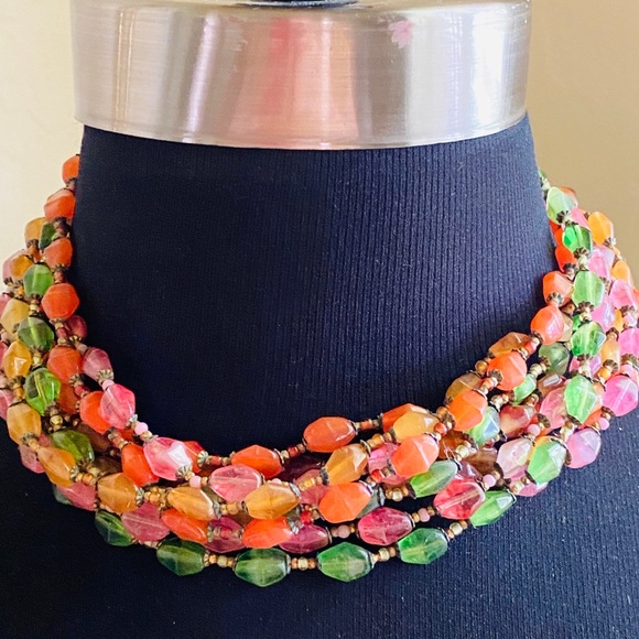 Miriam Haskell Jewelry - Vintage Miriam Haskell Fruit Salad Necklace
